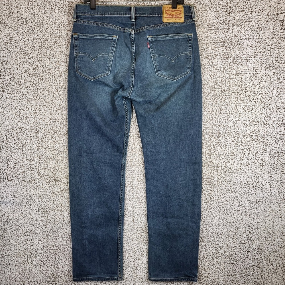 Levi's 505 Regular Fit Jeans Mens W33 L34 Blue Denim Classic Casual Pants - Picture 2 of 9
